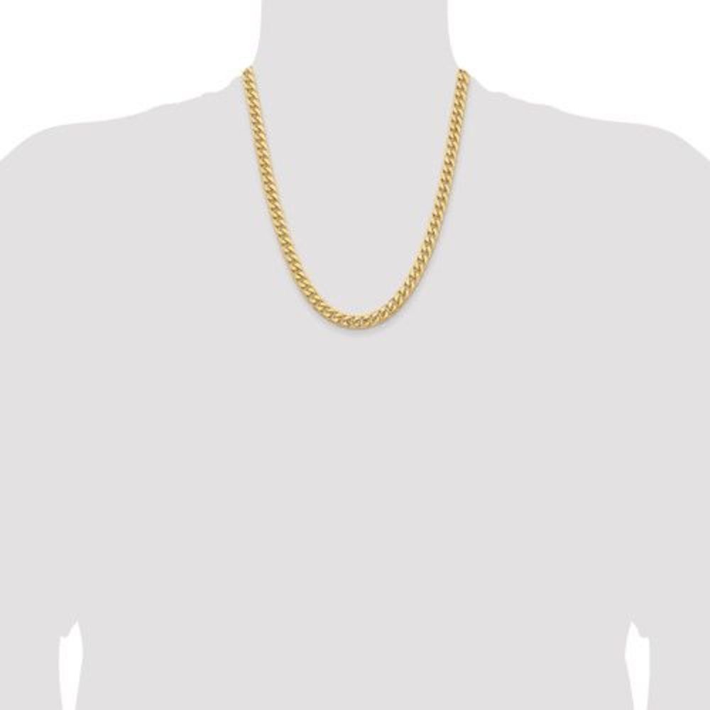 14K Solid Gold Miami Cuban Link with Lobster Clasp Chain. 22 inches long
